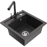 Mexen Vito chiuvetă de granit cu 1 compartiment cu baterie de bucătărie Duero, negru cu pete - 6503-76-671600-76
