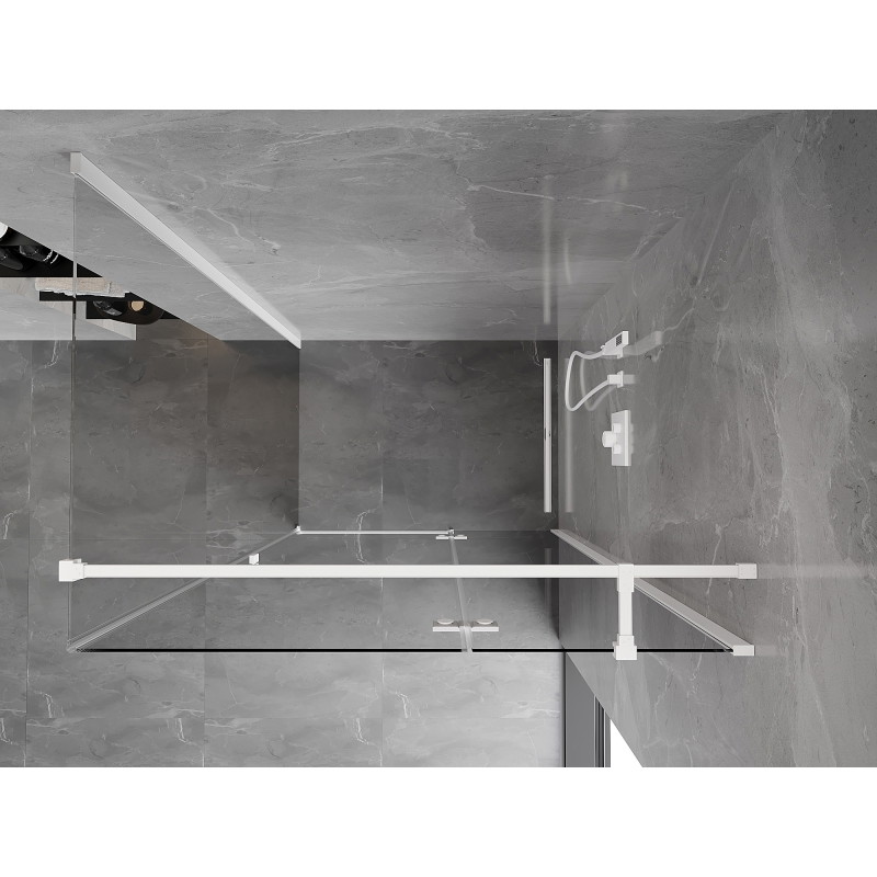 Mexen Mist-H T 90 x 75 cm-es, átlátszó, jobbos nyílós zuhanykabin, fehér - 8A5T-090-075-20-00-P