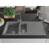 Mexen Andres chiuvetă de granit 1,5 camere cu scurgător și baterie de bucătărie Rita, gri - 6515-71-670300-71
