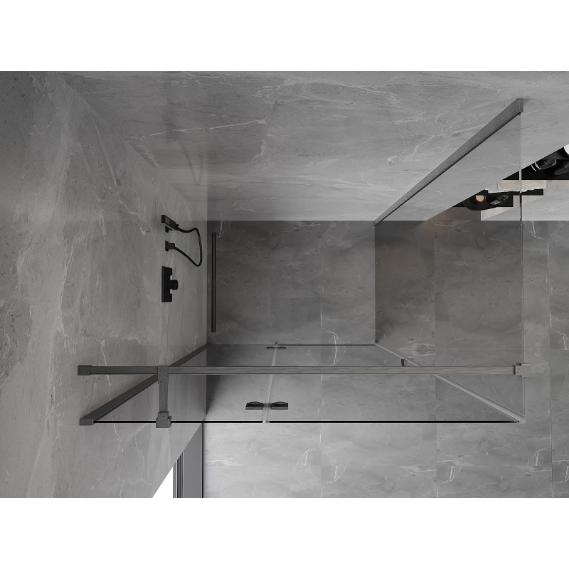 Mexen Mist-H T balos ajtórendszer, balos 100 x 95 cm, átlátszó, fegyverszürke kefe - 8A5T-100-095-66-00-L