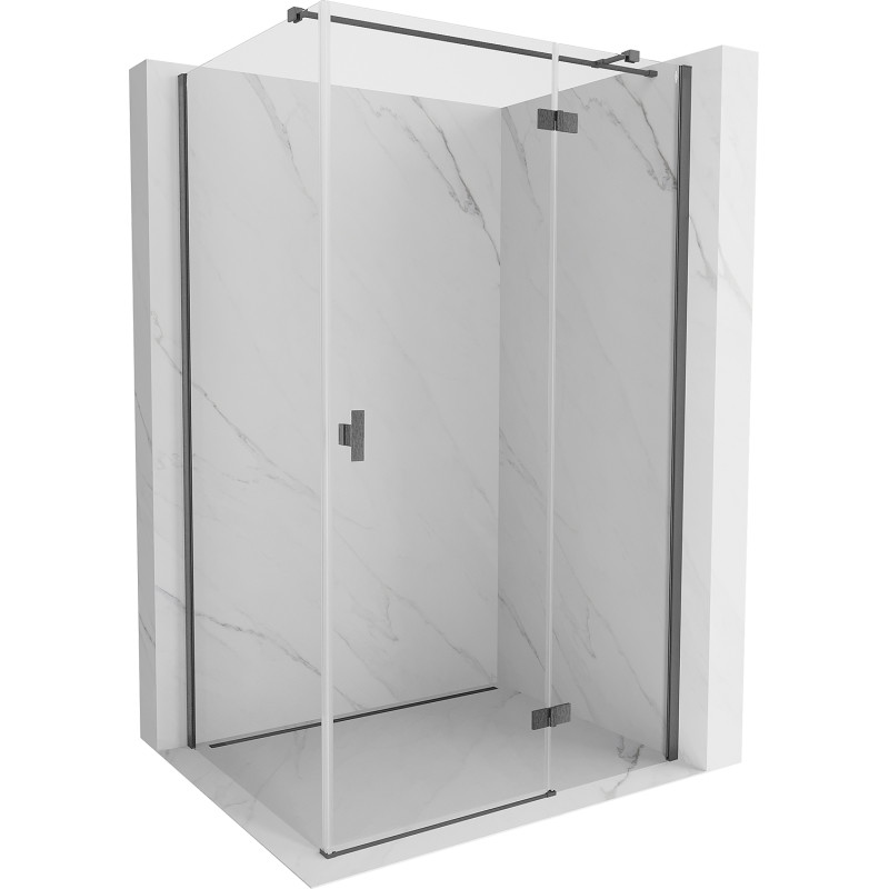 Mexen Mist-H T cabina de duș batantă dreapta 75 x 100 cm, transparentă, gri metalizat periat - 8A5T-075-100-66-00-P