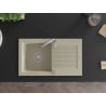 Mexen Pablo chiuvetă de granit cu un compartiment, cu picurător și baterie de bucătărie Telma, Bej - 6510-69-670200-00