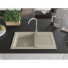 Mexen Pablo chiuvetă de granit cu un compartiment, cu picurător și baterie de bucătărie Telma, Bej - 6510-69-670200-00