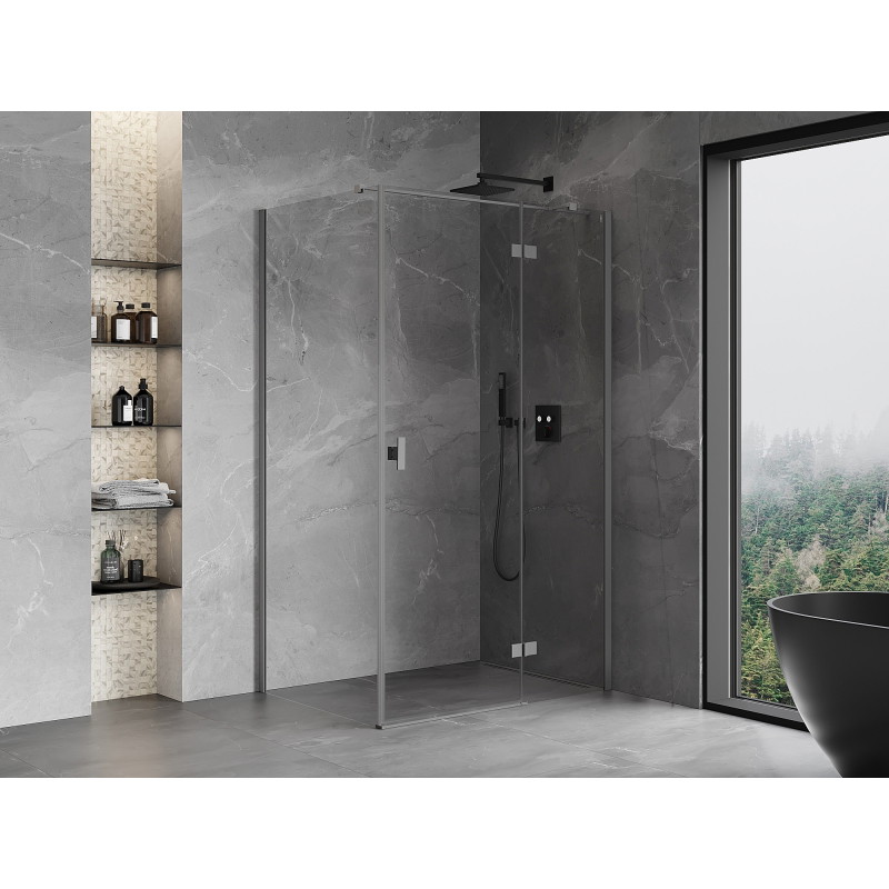 Mexen Mist-H T jobbra nyíló zuhanykabin 100 x 70 cm, átlátszó, pisztolyszürke - 8A5T-100-070-95-00-P