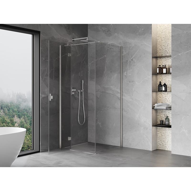 Mexen Mist-H T kabin zuhany lecsukható bal 80 x 80 cm, átlátszó, csiszolt nikkel - 8A5T-080-080-97-00-L