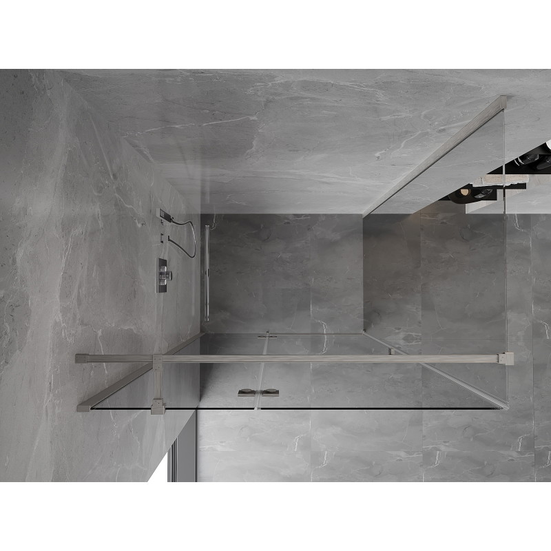 Mexen Mist-H T balra nyíló zuhanyfülke 70 x 95 cm, átlátszó, matt nikkel - 8A5T-070-095-97-00-L