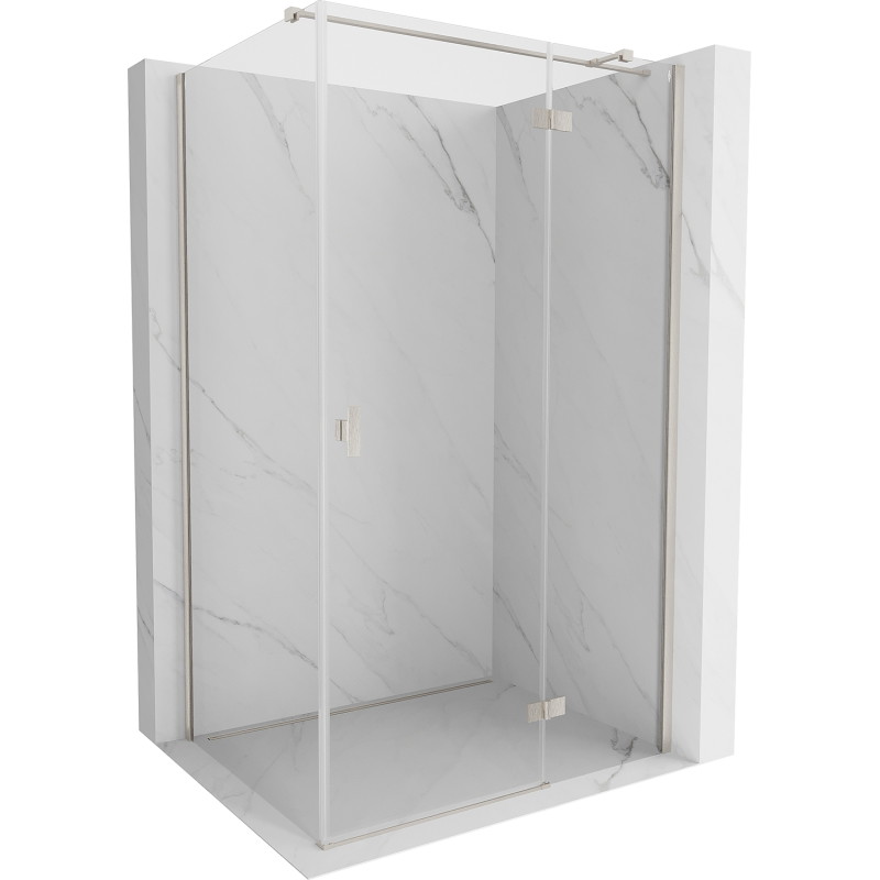 Mexen Mist-H T jobbra nyíló zuhanykabin 90 x 70 cm, átlátszó, matt nikkel - 8A5T-090-070-97-00-P