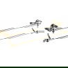 Mexen Estela cuier dublu pentru prosoape, Aurie - 7011525-50