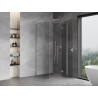 Mexen Mist-H T jobbra nyíló zuhanykabin 75 x 75 cm, átlátszó, szálcsiszolt nikkel - 8A5T-075-075-97-00-P