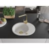 Mexen Kevin chiuvetă de granit cu un compartiment, cu picurător și baterie de bucătărie Rita, Albă - 6517-20-670300-50