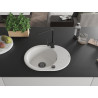 Mexen Kevin chiuvetă de granit cu 1 cuvă cu scurgător și baterie de bucătărie Rita, alb - 6517-20-670300-70