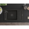 Mexen Elias chiuvetă de granit cu 1 compartiment cu scurgător și baterie de bucătărie Telma, negru/auriu - 6511-75-670200-70-B