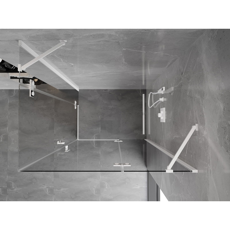 Mexen Mist-H Duo jobbkezes nyíló zuhanykabin 70 x 75 cm, átlátszó, fehér - 8A5-070L-075P-20-00