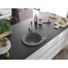 Mexen Kevin chiuvetă de granit cu un compartiment, cu picurător și baterie de bucătărie Rita, gri - 6517-71-670300-00