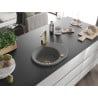 Mexen Kevin chiuvetă de granit cu un compartiment, cu picurător și baterie de bucătărie Rita, gri - 6517-71-670300-50