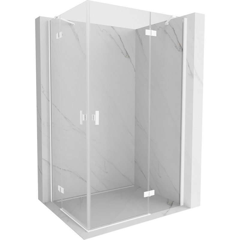 Mexen Mist-H Cabină de duș Duo cu ușă rabatabilă dreapta 80 x 85 cm, transparentă, albă - 8A5-080L-085P-20-00