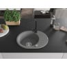 Mexen Kevin chiuvetă de granit cu un compartiment, cu picurător și baterie de bucătărie Rita, gri - 6517-71-670300-70