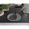 Mexen Kevin chiuvetă de granit cu un compartiment, cu picurător și baterie de bucătărie Rita, gri - 6517-71-670300-70-B