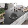 Mexen Kevin chiuvetă de granit cu un compartiment, cu picurător și baterie de bucătărie Rita, gri - 6517-71-670300-71