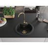 Mexen Diego chiuvetă bucătărie granit 1-cameră cu baterie Telma, negru/argintiu - 6512-73-670200-50