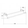 Mexen Estela suport dublu pentru prosop, aur roz - 7011525-60
