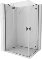 Mexen Mist-H Duo bal oldali nyíló zuhanykabin 120 x 100 cm, átlátszó, gun gray kefélt - 8A5-120L-100P-66-00