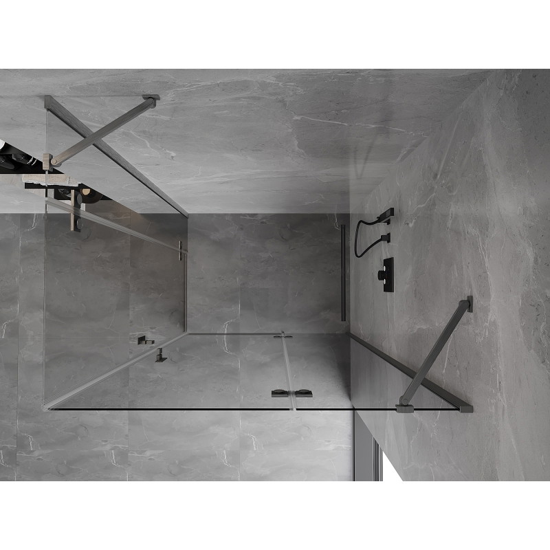 Mexen Mist-H Duo cabină de duș cu balamale dreapta 100 x 120 cm, transparent, gri pistol periat - 8A5-100L-120P-66-00