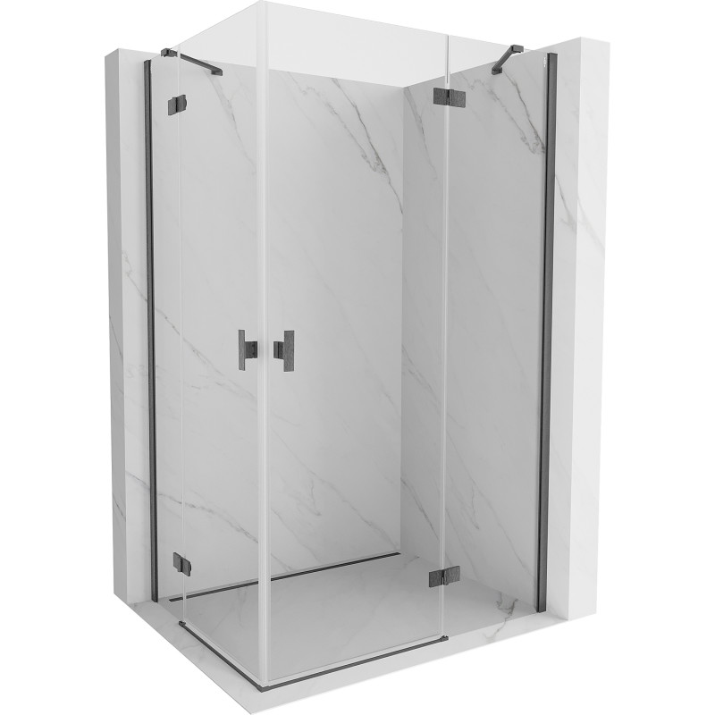 Mexen Mist-H Duo cabină de duș cu balamale dreapta 100 x 120 cm, transparent, gri pistol periat - 8A5-100L-120P-66-00