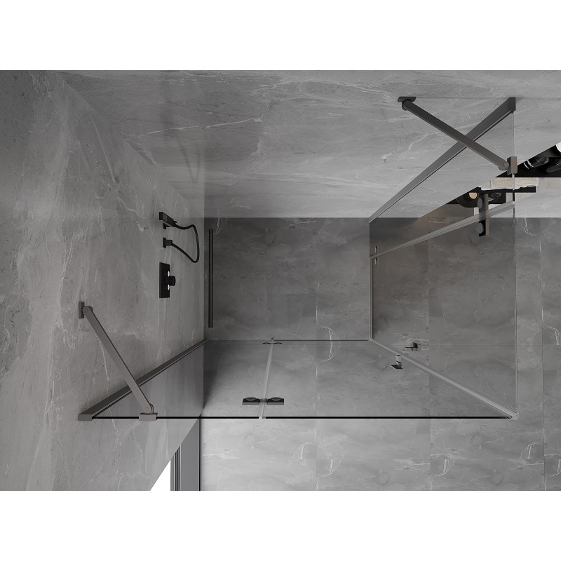 Mexen Mist-H Cabina de duș Duo, batantă stânga, 95 x 70 cm, transparentă, gun metal - 8A5-095L-070P-95-00