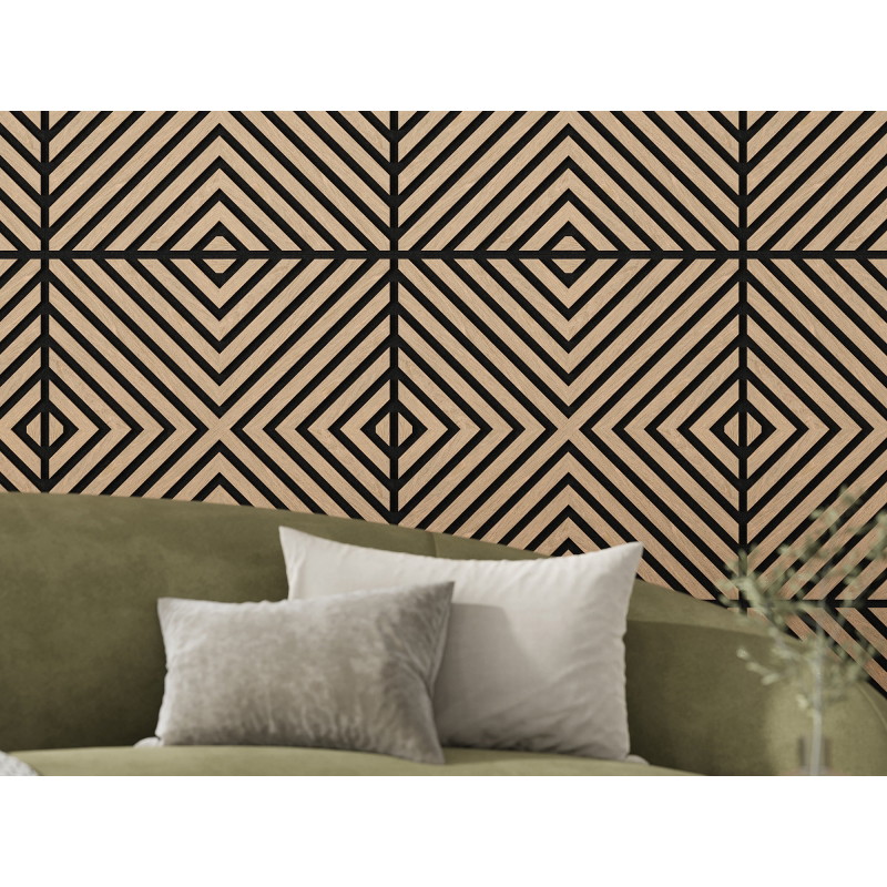 Mexen Linea 01 akusztikus fali panel 60 x 60 cm (4 db), 9 mm-es filc, technikai furnér, Fehérített Tölgy - S110-60607-01-040
