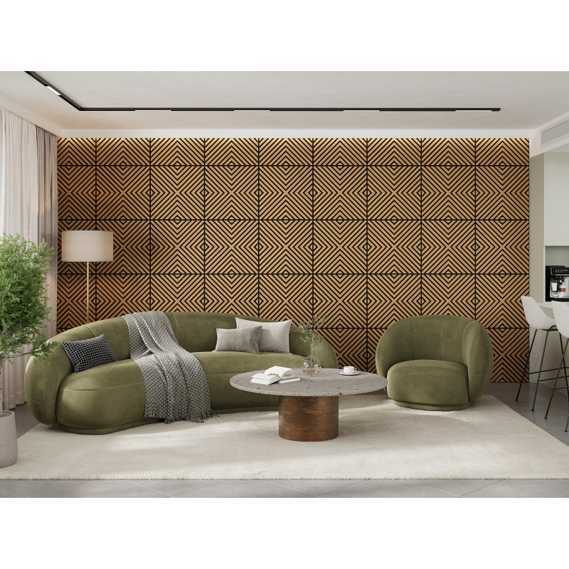 Mexen Linea 01 panou de perete acustic 60 x 60 cm (4buc.), fetru 9 mm, furnir tehnic, Stejar Clasic - S110-60607-01-041