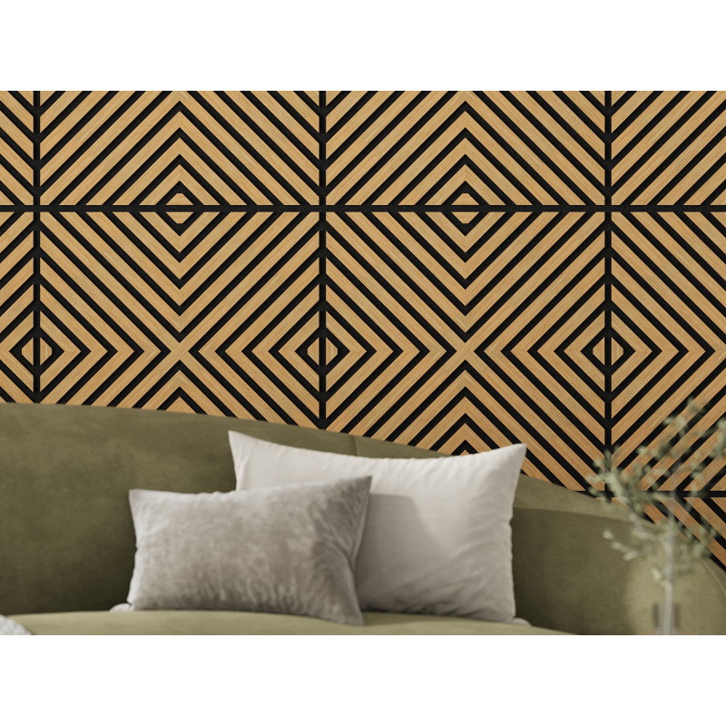 Mexen Linea 01 Akusztikus fali panel 60 x 60 cm (4 db), 9 mm filc, műszaki furnér, Classic tölgy - S110-60607-01-041