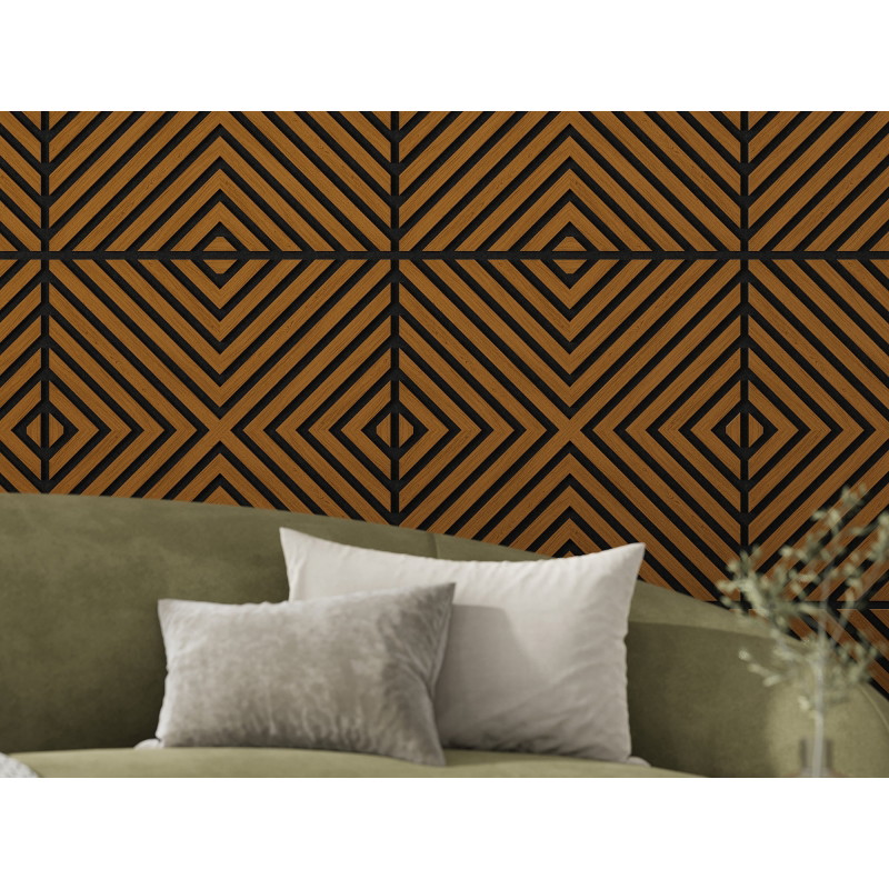 Mexen Linea 01 panou de perete acustic 60 x 60 cm (4 buc.), fetru 9 mm, furnir tehnic, Stejar Natural - S110-60607-01-042