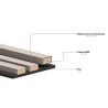 Mexen Linea 02 panou de perete acustic 60 x 60 cm (4 buc.), fetru 9 mm, furnir tehnic, Stejar Natural - S110-60607-02-042