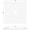 Mexen Linea 03 akusztikus falpanel 60 x 60 cm (4 db), 9 mm filc, technikai furnér, Fehérített Tölgy - S110-60607-03-040
