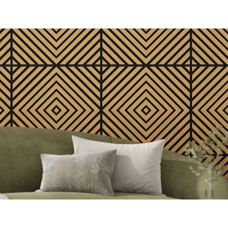 Mexen Linea 03 Akusztikus falpanel 60 x 60 cm (4 db), 9 mm filc, műszaki furnér, Classic Tölgy - S110-60607-03-041