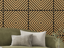 Mexen Linea 03 Akusztikus falpanel 60 x 60 cm (4 db), 9 mm filc, műszaki furnér, Classic Tölgy - S110-60607-03-041