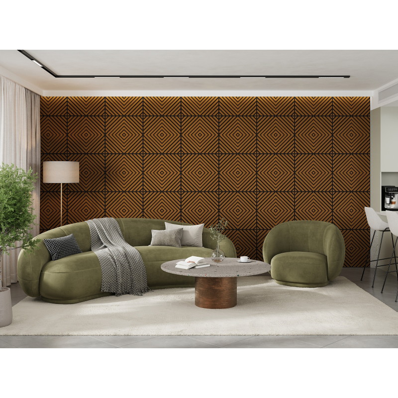 Mexen Linea 03 panou de perete acustic 60 x 60 cm (4 buc.), fetru 9 mm, furnir tehnic, Stejar Natural - S110-60607-03-042