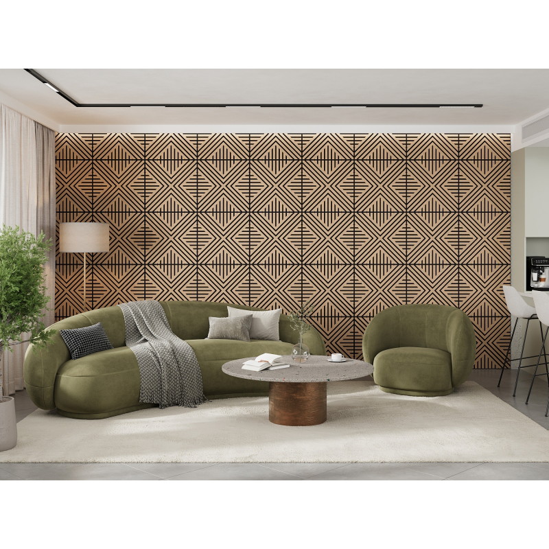 Mexen Linea 06 panou de perete acustic 60 x 60 cm (4 buc.), fetru 9 mm, furnir tehnic, stejar alb - S110-60607-06-040