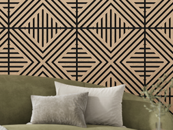 Mexen Linea 06 akusztikus fali panel 60 x 60 cm (4 db), filc 9 mm, technikai furnér, Fehérített Tölgy - S110-60607-06-040