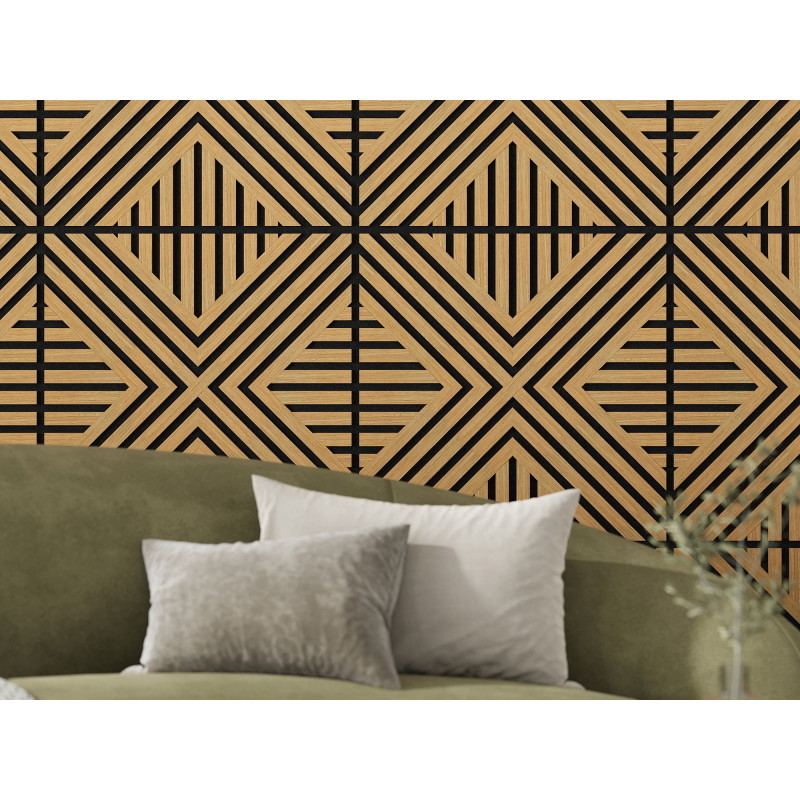 Mexen Linea 06 akusztiaki falpanel 60 x 60 cm (4 db), 9 mm filc, műszaki furnér, Classic Tölgy - S110-60607-06-041