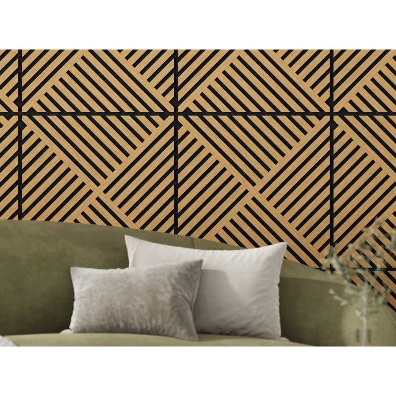 Mexen Linea 08 panou de perete acustic 60 x 60 cm (4 buc.), fetru 9 mm, furnir tehnic, Stejar Classic - S110-60607-08-041