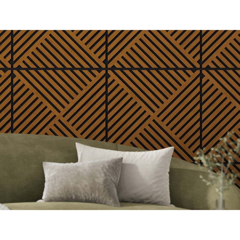 Mexen Linea 08 panou de perete acustic 60 x 60 cm (4 buc.), fetru 9 mm, furnir tehnic, Stejar Natural - S110-60607-08-042