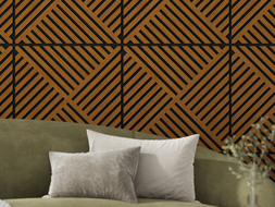 Mexen Linea 08 panou de perete acustic 60 x 60 cm (4 buc.), fetru 9 mm, furnir tehnic, Stejar Natural - S110-60607-08-042