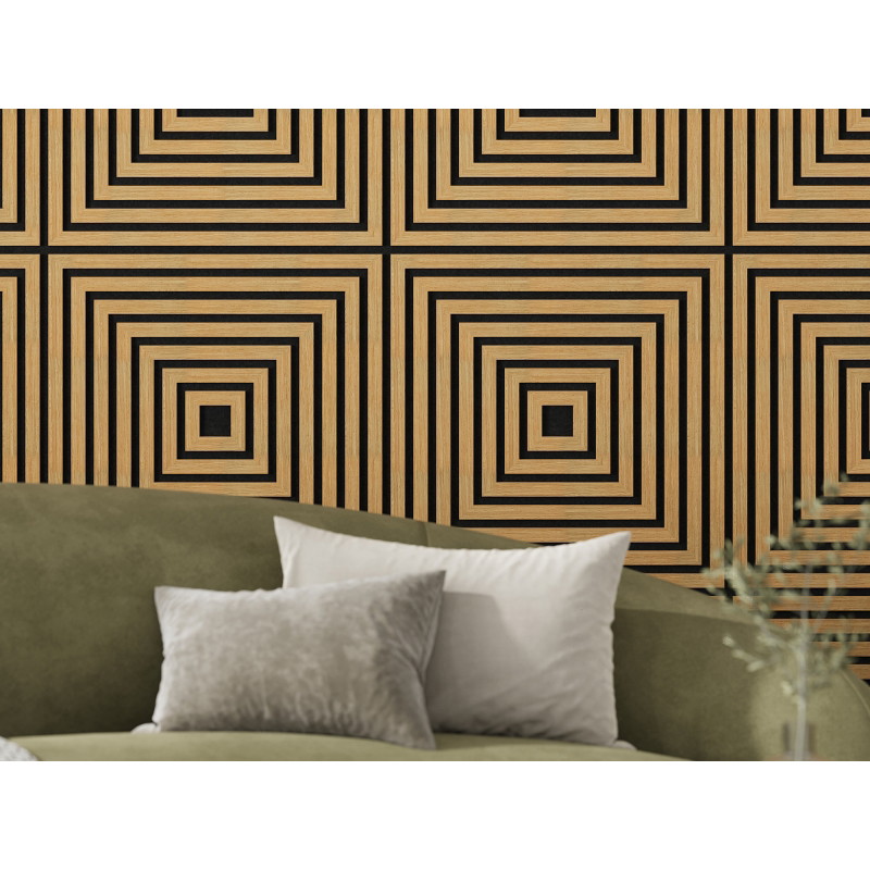 Mexen Linea 13 panou de perete acustic 60 x 60 cm (4 buc.), fetru 9 mm, furnir tehnic, Stejar Clasic - S110-60607-13-041