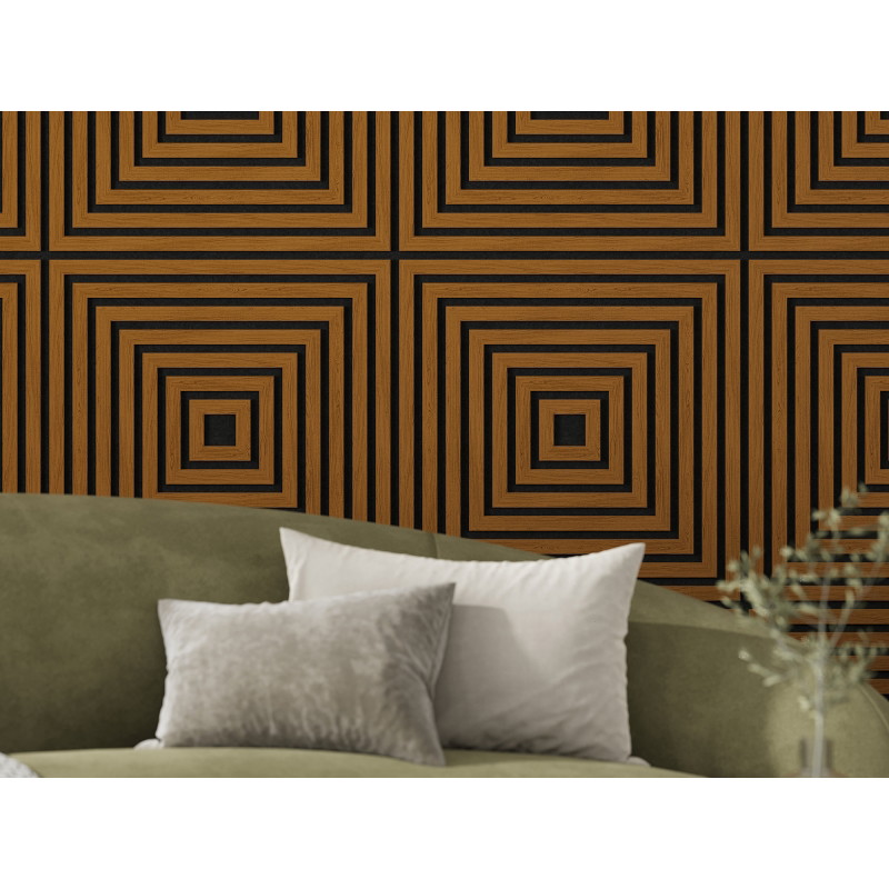 Mexen Linea 13 akusztiaki fali panel 60 x 60 cm (4db), filc 9 mm, műszaki furnér, Natúr Tölgy - S110-60607-13-042
