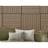 Mexen Linea 15 panou de perete acustic 60 x 60 cm (4 buc.), fetru 9 mm, furnir tehnic, Stejar Alb - S110-60607-15-040
