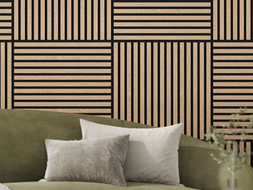 Mexen Linea 15 akusztiaki falpanel 60 x 60 cm (4 db), 9 mm filc, furnéros technikai, fehérített tölgy - S110-60607-15-040