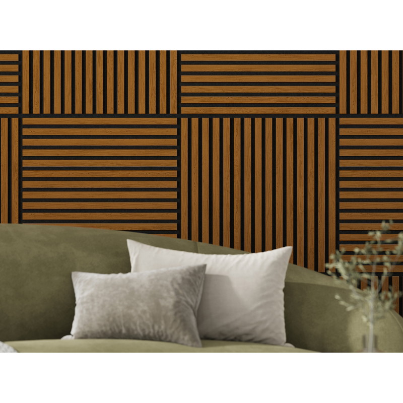 Mexen Linea 15 panou de perete acustic 60 x 60 cm (4 buc.), fetru 9 mm, furnir tehnic, Stejar Natural - S110-60607-15-042
