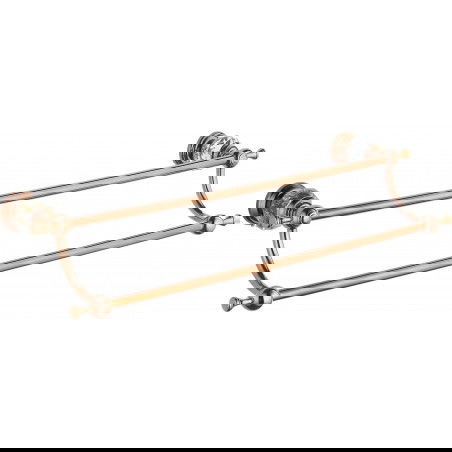 Mexen Estela dupla törölközőtartó, rózsaszín arany - 7011525-60